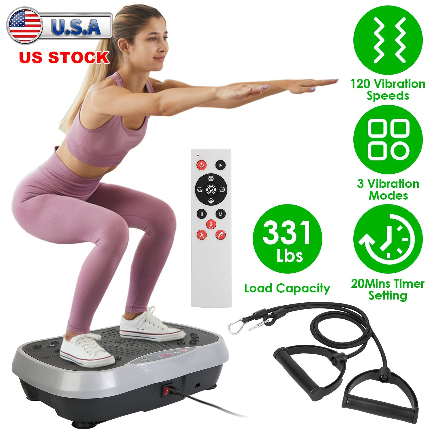 Vibration Exercise Machine Resistance Bands