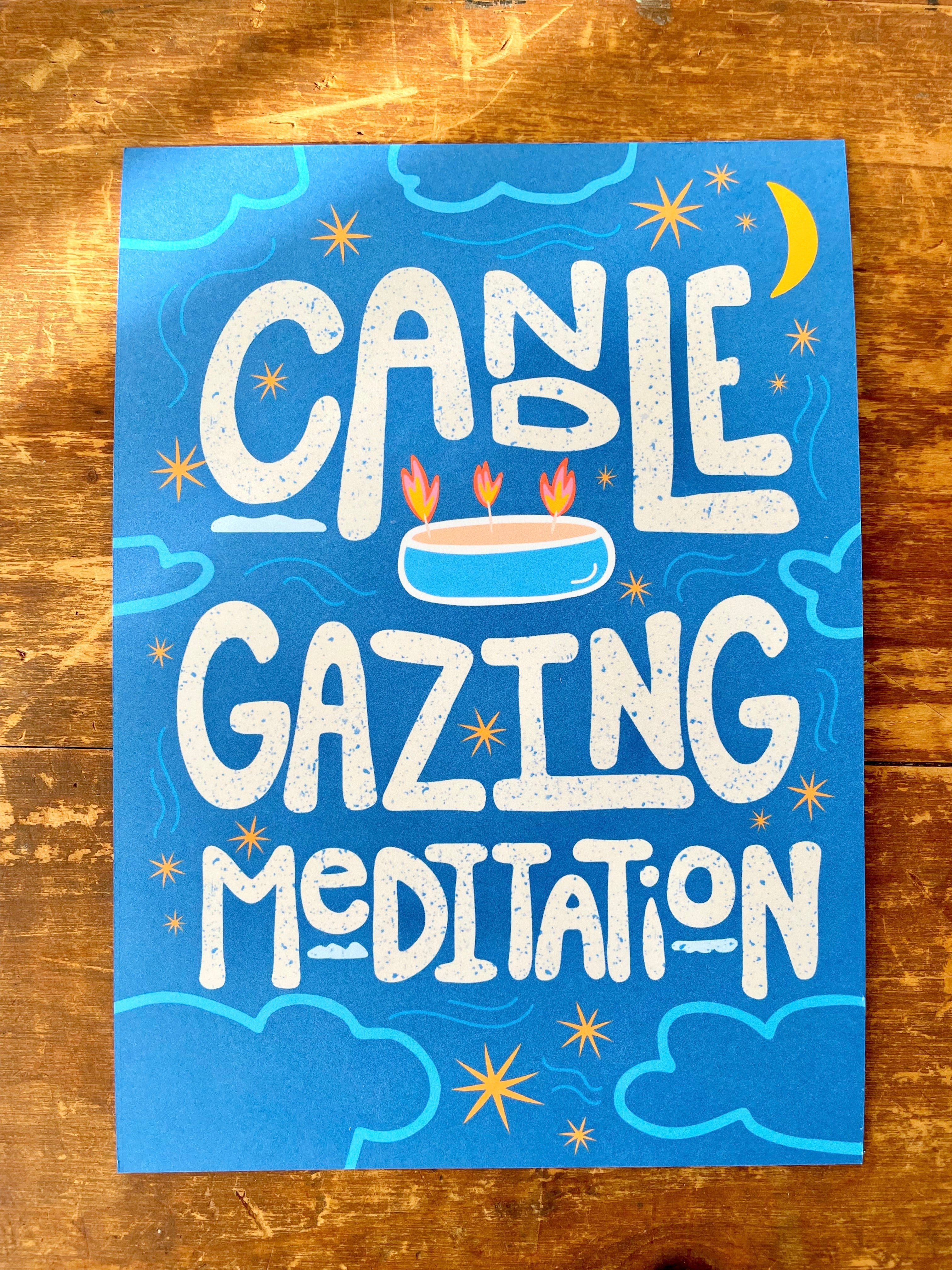 Golden Light Lakehouse Scented Candle Meditation Card