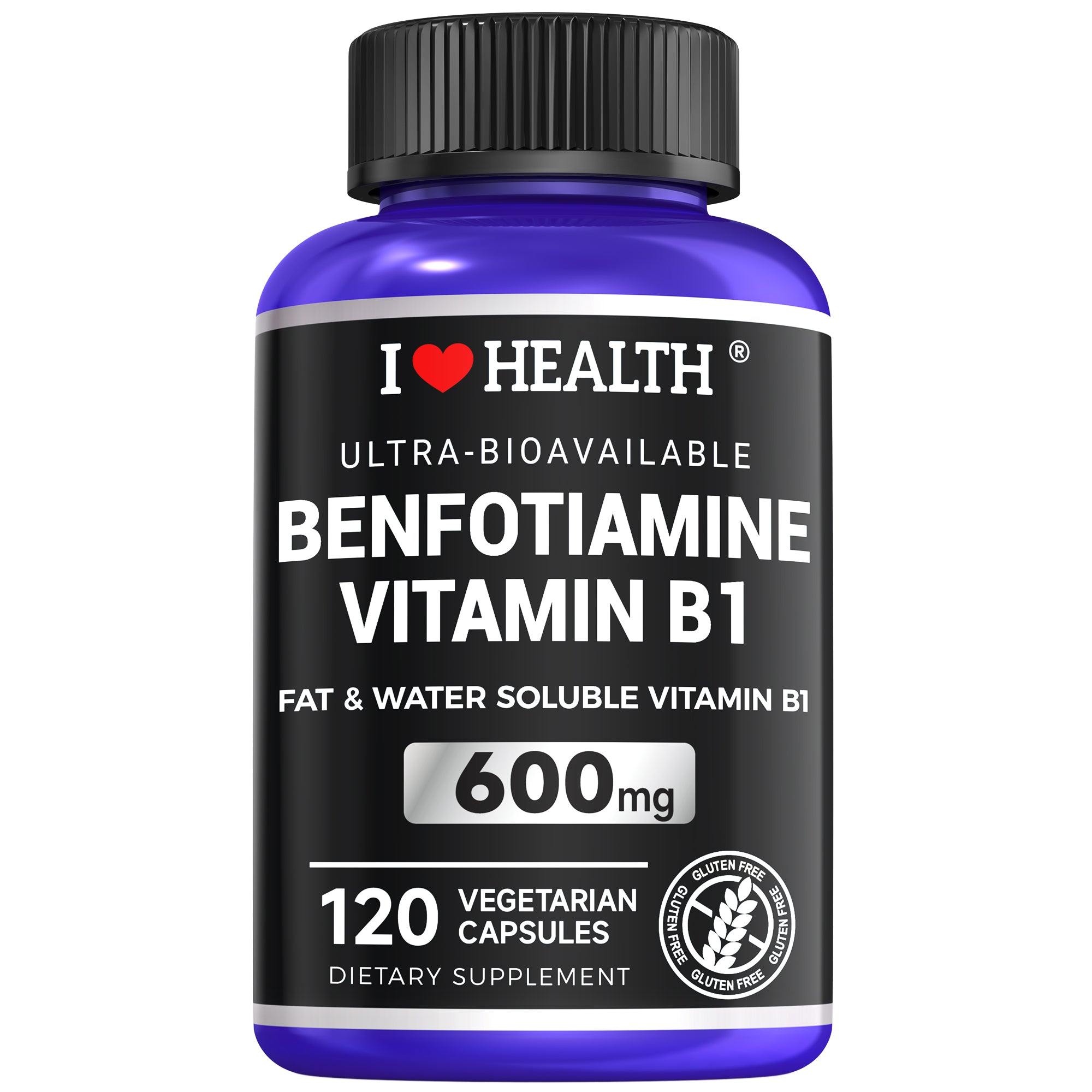 Benfotiamine 600mg Plus Vitamin B1 120 Veggie Capsules