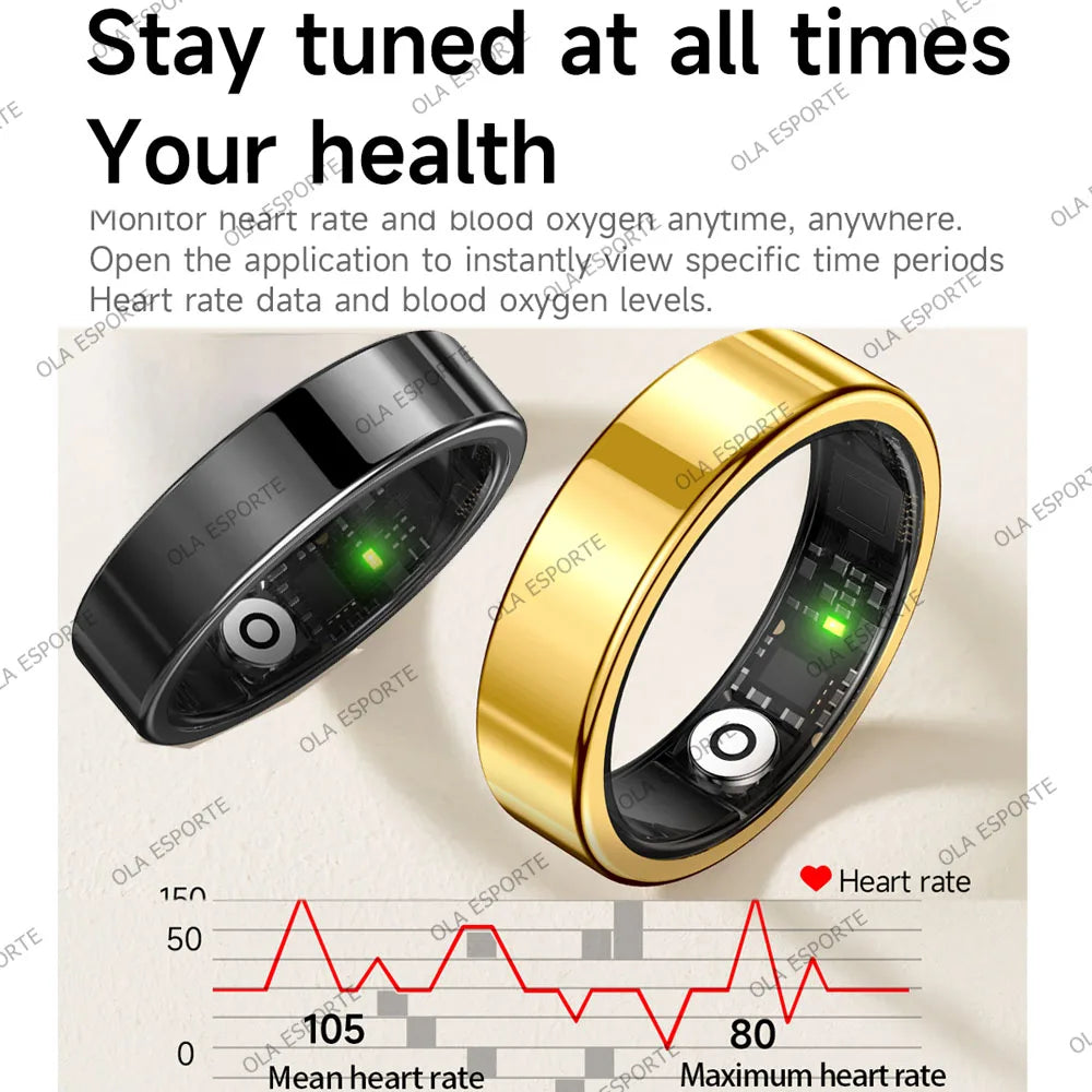 2026 Smart Ring Blood Pressure Heart Rate Sleep Monitor
