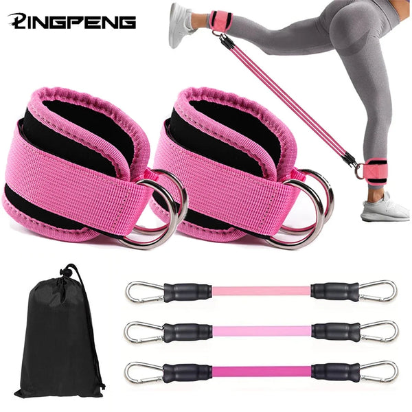 Ankle Straps Resistance Bands Fitness Workout Exercise Equipment Set