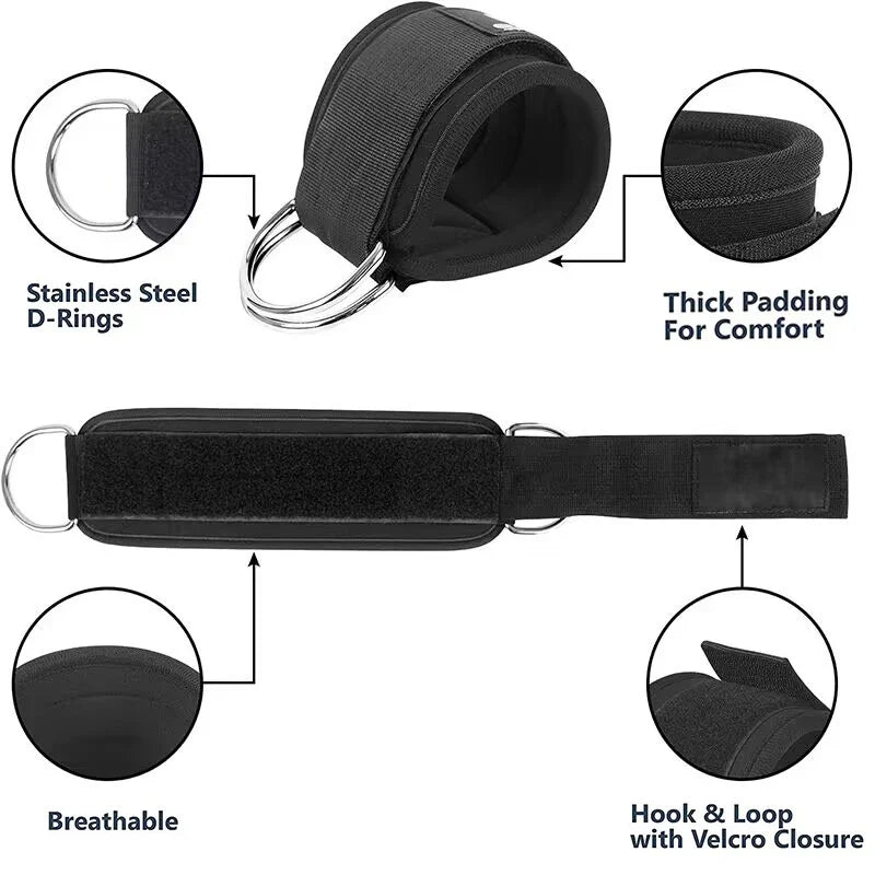 Ankle Straps Resistance Bands Fitness Workout Exercise Equipment Set