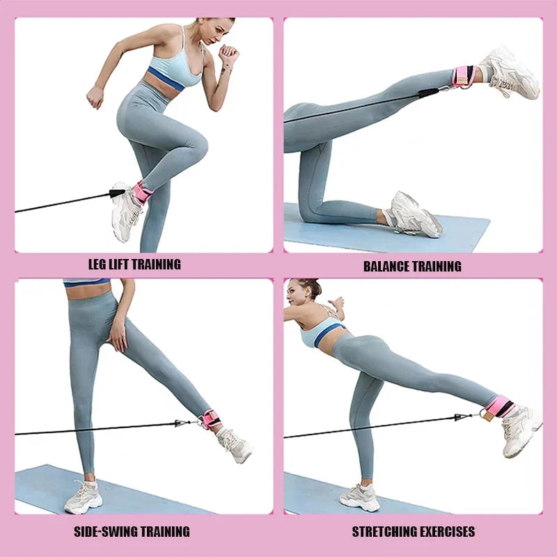 Ankle Straps Resistance Bands Fitness Workout Exercise Equipment Set