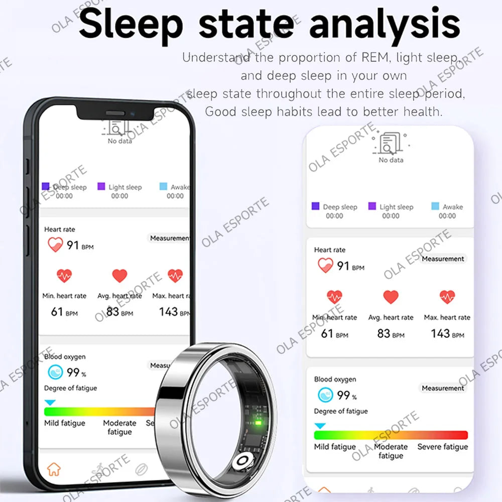 2026 Smart Ring Blood Pressure Heart Rate Sleep Monitor