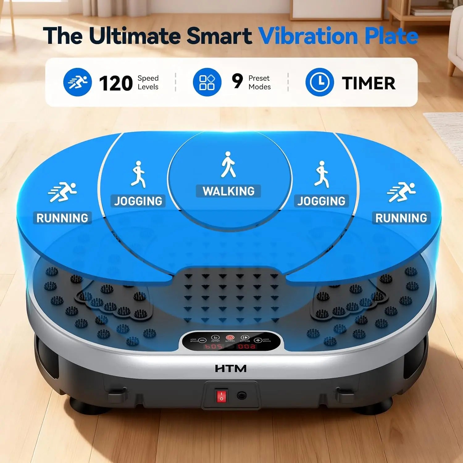Vibration Plate Exercise Machine 120 Speed Levels 9 Programs