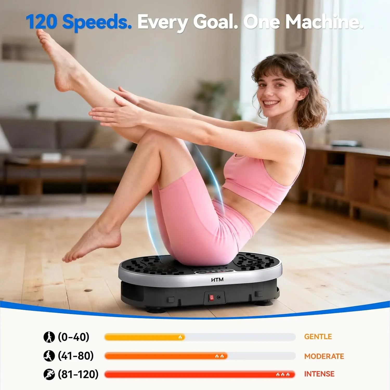 Vibration Plate Exercise Machine 120 Speed Levels 9 Programs