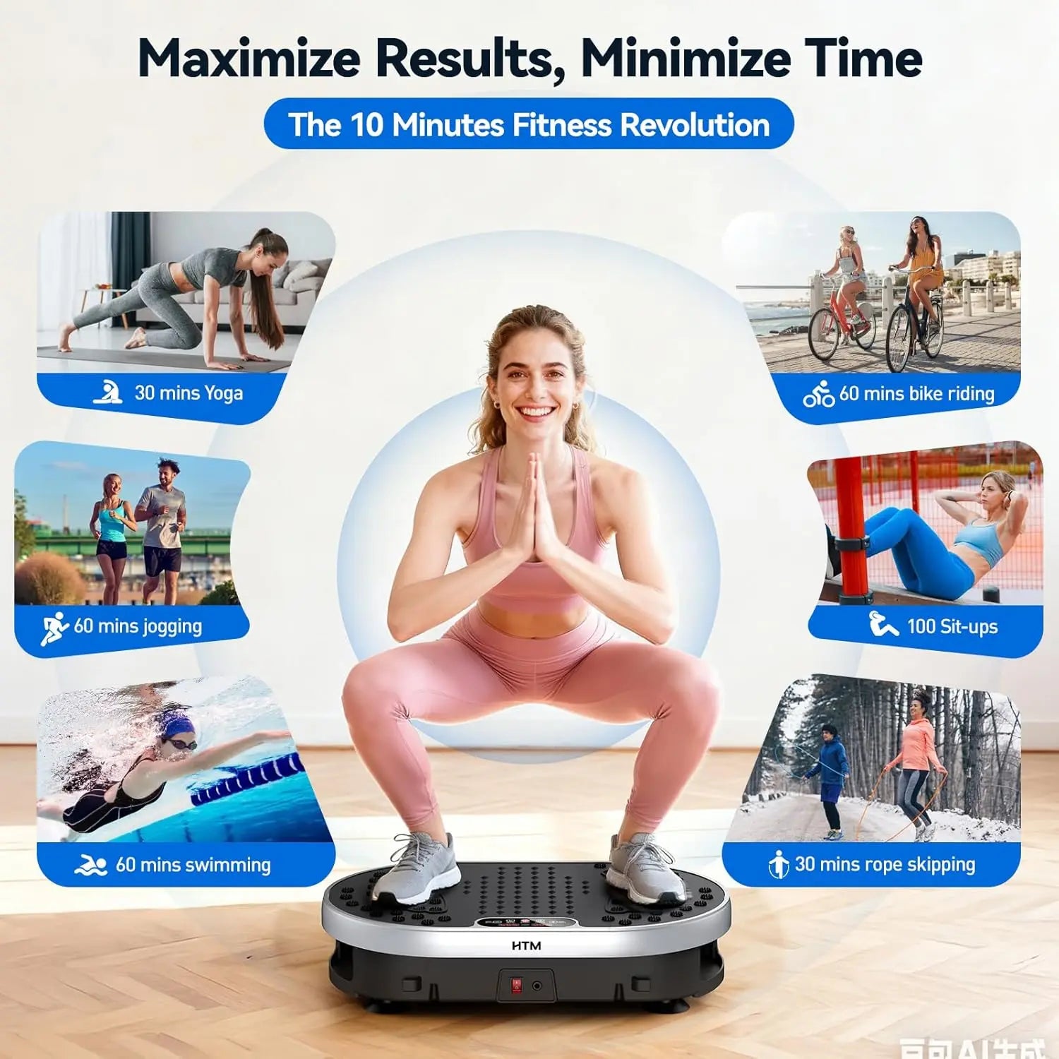 Vibration Plate Exercise Machine 120 Speed Levels 9 Programs