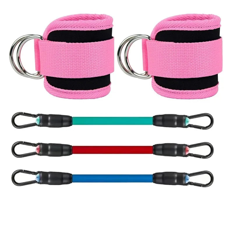 Ankle Straps Resistance Bands Fitness Workout Exercise Equipment Set