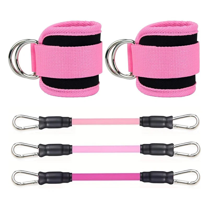 Ankle Straps Resistance Bands Fitness Workout Exercise Equipment Set