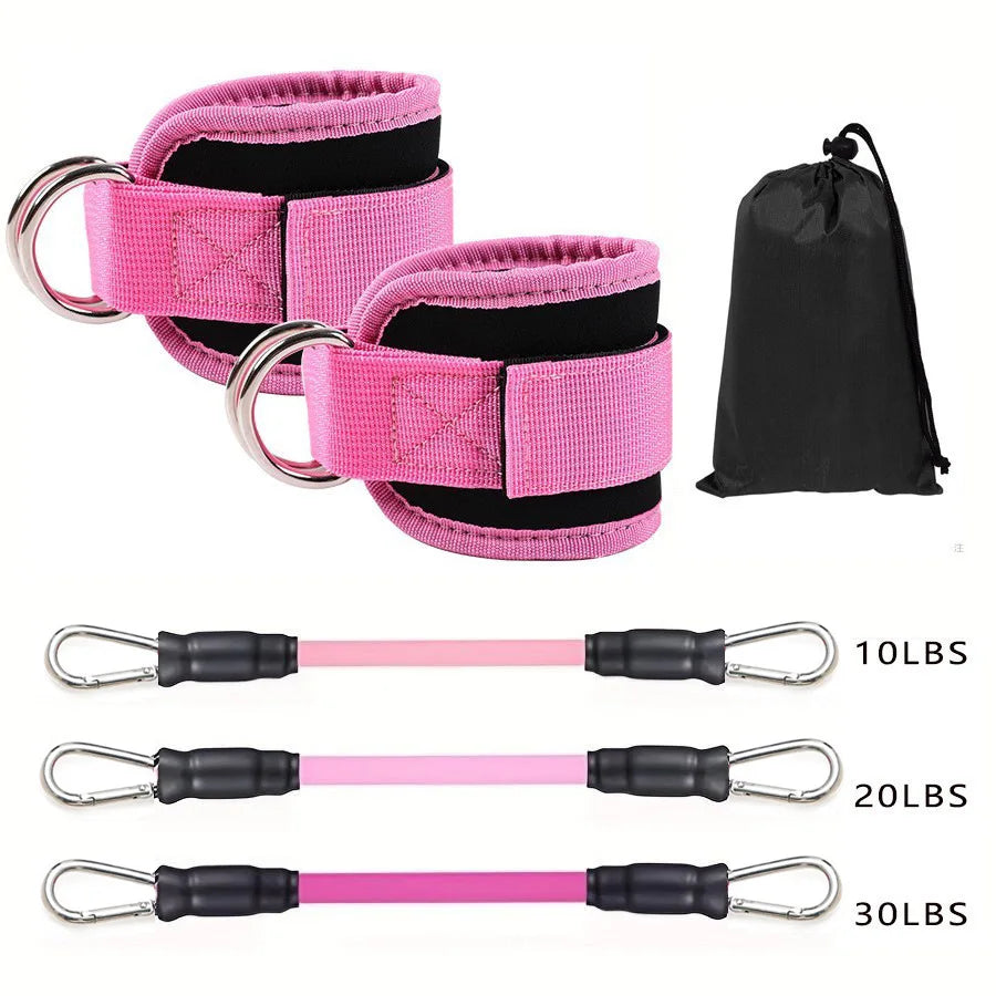 Ankle Straps Resistance Bands Fitness Workout Exercise Equipment Set