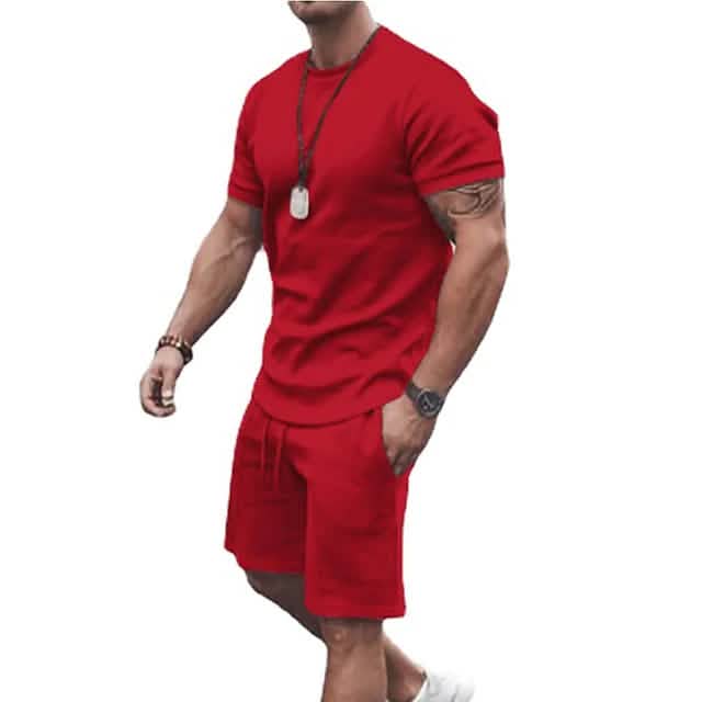 Men's Casual Activewear Running T-Shirt with Shorts