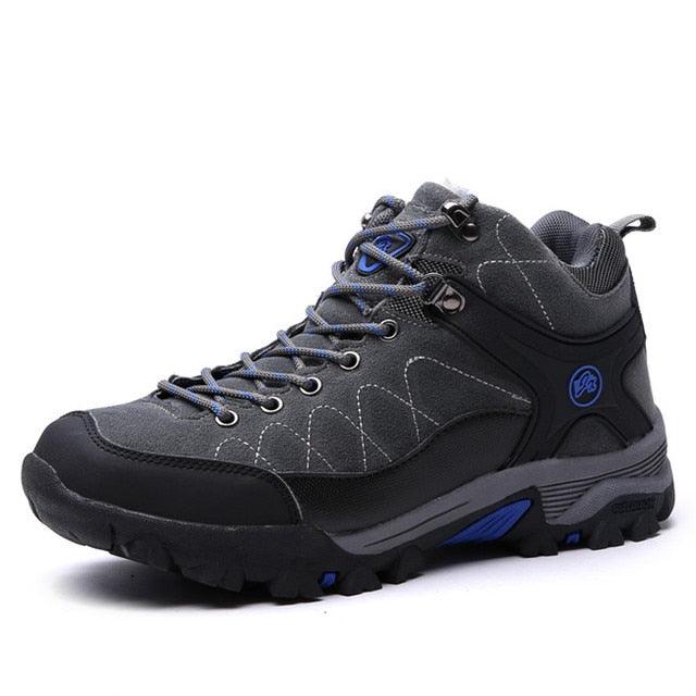 Men's Black Fur-Lined Winter Ankle Boots Warm Outdoor Shoes